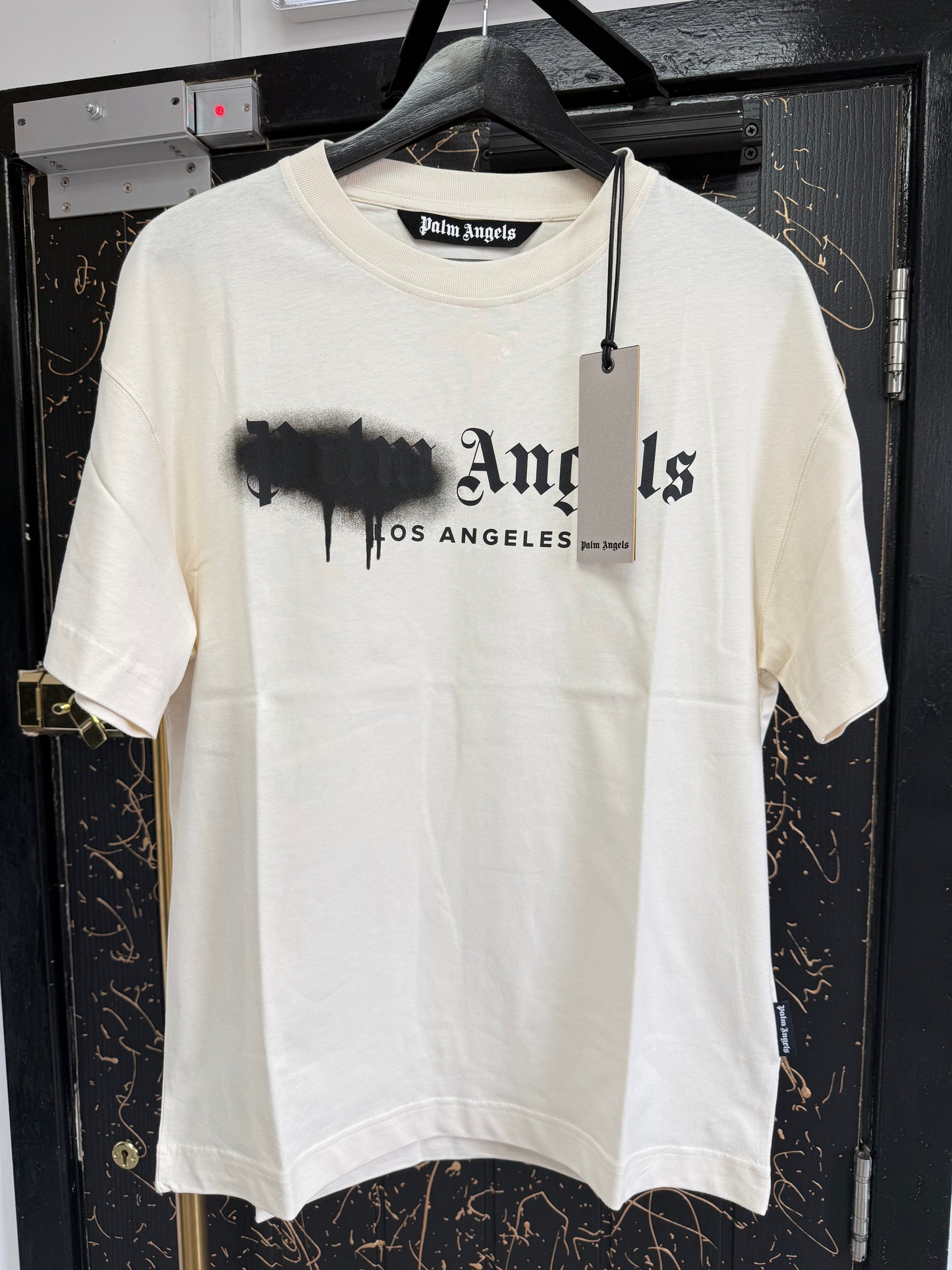 Men’s Palm Angels Spray Tshirt - White/Black