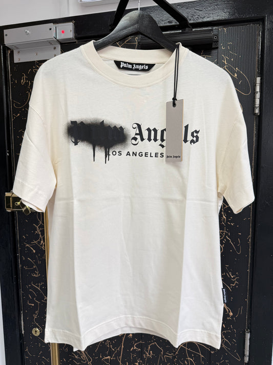 Men’s Palm Angels Spray Tshirt - White/Black
