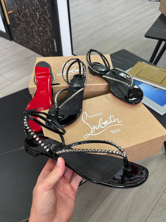 Women’s Christian Louboutin Spiked Sandals - Black
