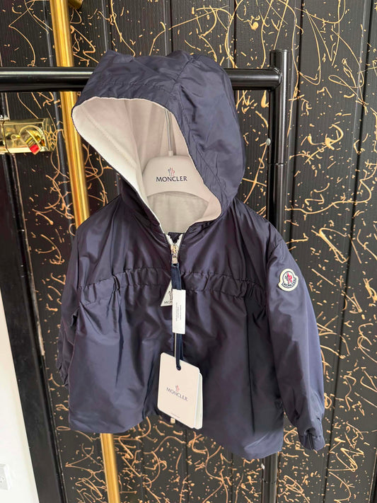Baby Girls Moncler Windbreaker - Navy